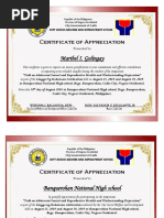 Sample Certificate of Appreciation