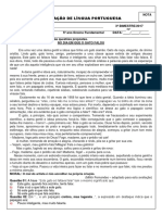 Avaliação de Língua Portuguesa 5º Ano2017 3ºb