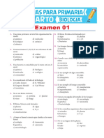 Examen 01 de Biologia para Cuarto de Primaria