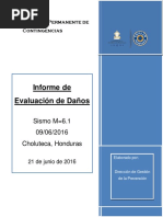 Informe de Evaluacion de Daños en Choluteca, Honduras Por Sismo M: 6.1 El 09/06/2016 Chinandenga, Nicaragua