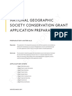 Society Conservation Grant National Geographic: Preparation Materials