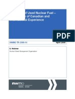 Transport of Used Nuclear Fuel - A Summary of Canadian and International Experience