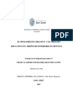 El Pensamiento Creativo y El Proceso Educativo en Diseño de Interiores en Sencico