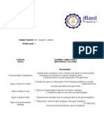 Table of Specification: Subject Teacher: Mrs. Avegail A. Optana Grade Level: 11 Total No. of Test Items