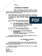 Affidavit of Copy Furnished