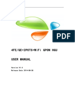 2FE (GE) +1POTS+WiFi GPON HGU USER MANUAL - v1.0