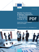 Market Functioning and Market Integration in EU Network Industries