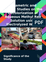 Parametric and Kinetic Studies On The Decolorization of Aqueous Methyl Red Solution Using Electrolyzed Water