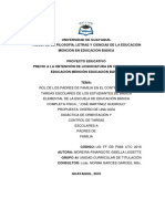 Rol de Los Padres de Familia en El Control de Las Tareas Escolares de Los Estudiantes de Básica Elemental de La Escuela de Básica Completa Fiscal José Martínez Queirolo