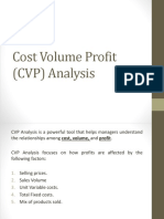 Cost Volume Profit (CVP) Analysis