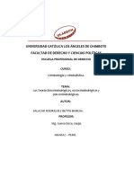 Las Teorías Biocriminológicas, Sociocriminológicas y Psicocriminológicas.