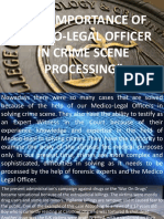 The Importance of Medico-Legal Officer in Crime Scene Processing