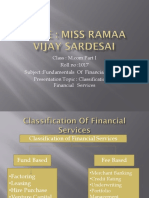 Roll No:1017 Subject:Fundamentals of Financial Services Presentation Topic: Classification of Financial Services