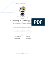 Laboratory Report On The Constituents of Wastewater