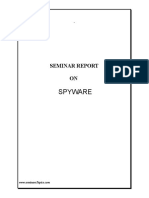 Spyware: Seminar Report ON