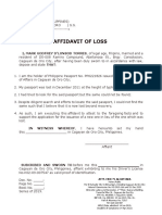 Affidavit of Loss - Torres