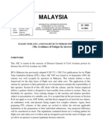 Malaysia: (The Avoidance of Fatigue in Aircrews)