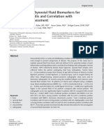 Identi Fication of Synovial Fluid Biomarkers For Knee Osteoarthritis and Correlation With Radiographic Assessment