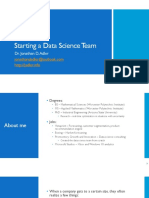 Starting A Data Science Team: Dr. Jonathan D. Adler