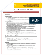 Resume and Cover Letter Tips: Career Development