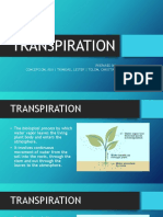 Transpiration: Prepared By: Concepcion, Ada - Trinidad, Lester - Tolon, Christian