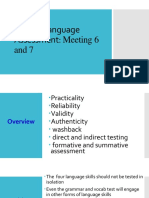 English Language Assessment:: Meeting 6 and 7