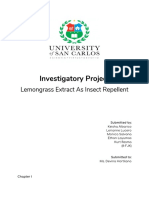 Investigatory Project: Lemongrass Extract As Insect Repellent