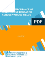 Lesson 2: Importance of Quantitative Research Across Various Fields