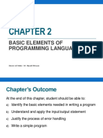 Basic Elements of Programming Language: Source of Notes: MR Jamal Othman