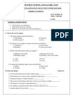 Midterm Examination Mock Test Paper (2019-2020) Subject: Science