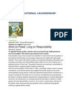 Short On Power, Long On Responsibility: Teachers As Leaders Pages 20-25