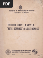 Estudio Sobre La Novela Este Domingo de Jose Donoso UdelaR PDF