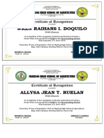 Certificate Honors