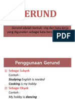 Gerund: Gerund Adalah Bentuk - Ing Dari Kata Kerja