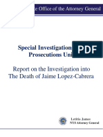 Attorney General's Report On Death of Jaime Lopez-Cabrera