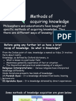 Methods of Aquiring Knowledge