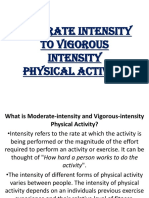 MODERATE Intensity To VIGOROUS Intensity