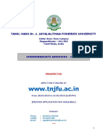 TNJFU UG Admission Prospectus 2019 20 TN Candidates PDF