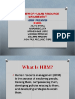 Overview of Human Resource Management: A Group 1 Presentation