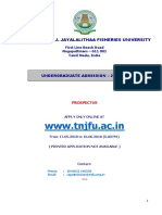 TNJFU UG Admission Prospectus 2018 19 TN Candidates