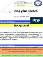 Organizing Your Speech: Prepared By: HERBERT M. TABIOS