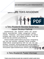 Ciri Teks Akademik