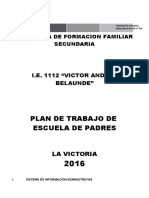 Plan de Trabajo de Escuela de Padres 2016