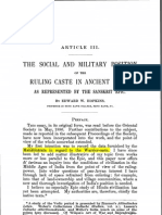 The Social and Military Position of The Ruling Caste in Ancient India