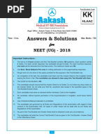 Answers & Solutions: For For For For For NEET (UG) - 2018