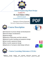 Ch.E-403 Chemical Engineering Plant Design