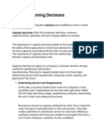 Capacity Planning Decision