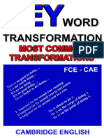 Most Common Key Word Transformations