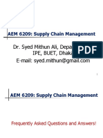 Dr. Syed Mithun Ali, Department of IPE, BUET, Dhaka: AEM 6209: Supply Chain Management