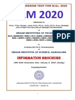 Information Brochure: Joint Admission Test For M.Sc. 2020